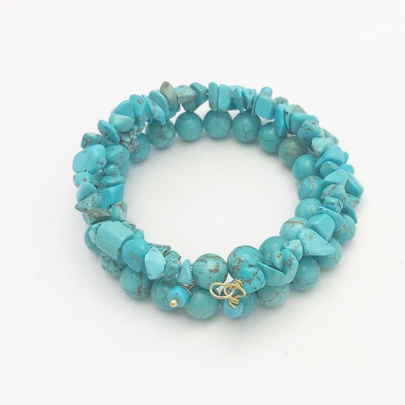 ARTISAN TURQUOISE GEMSTONE WRAP BRACELET - Picture 5 of 5